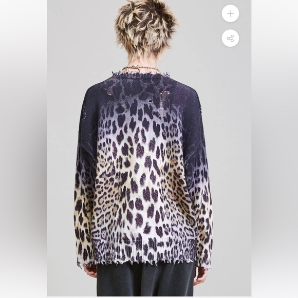 R13 Faded Leopard Oversized Sweater - Picture 3 of 16
